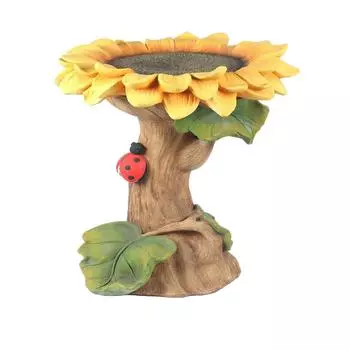 Полирезин Подсолнечник Птичья Ванна Крытый Открытый Декоративные Украшения Кормушка Для Птиц