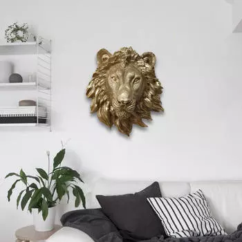 Полирезиновая голова животного, настенная статуя, художественная ремесленная декоративная статуэтка ручной работы для жизни Lion