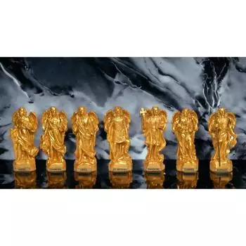 Полирезиновые Семь Архангелов Статуэтки-идолы Фигурки ангелов Ангелы чакры - Рейки Исцеление Маленький (Набор из 7) 4inch