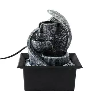 Полирезиновый фонтан для домашнего декора (20см)| Предметы домашнего декора | Водные фонтаны для гостиной, офиса, приемной | Подарки на новоселье