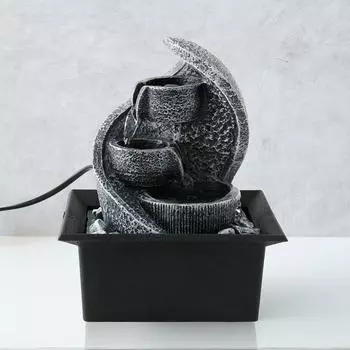 Полирезиновый фонтан для домашнего декора (20см)| Водные фонтаны для гостиной, офиса, ресепшена | Подарки на новоселье