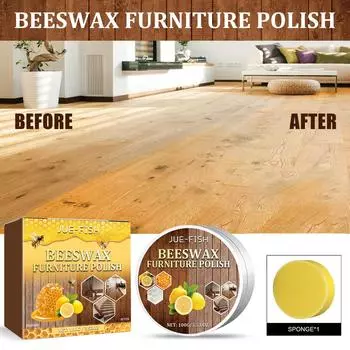 Полироль для мебели на основе пчелиного воска Jue-Fish, средство для восстановления шкафов и столов, кондиционер для натурального дерева, многоцелевой пчелиный воск для деревянных инструментов 100g