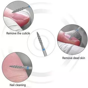Полировальная головка для ногтей со спиралью Полировальная головка для ногтей из нержавеющей стали Полировка и удаление брони Маникюрный магазин Маникюрные инструменты 1pcs