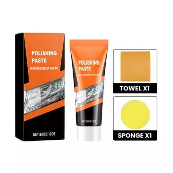 Полировальная пастаПолировщик автомобильных фарОчищающая пастаНабор для восстановления фарУход за автомобильными фарамиОсветлениеУдаление желтизныПолировка