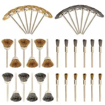 Полировальная щетка, дрель, гибкая стальная проволочная щетка, щетка для полировки царапин, очистка без царапин для поверхностной покраски, шлифовки покрытий коричневый