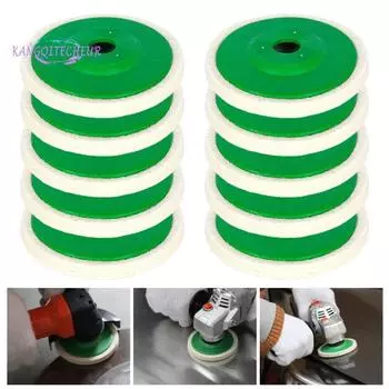 Полировальные колесные диски из шерстяного фетра, 10 шт., износостойкие, широко используемые, полирующие полирующие колесные диски, запасные части 10 pcs