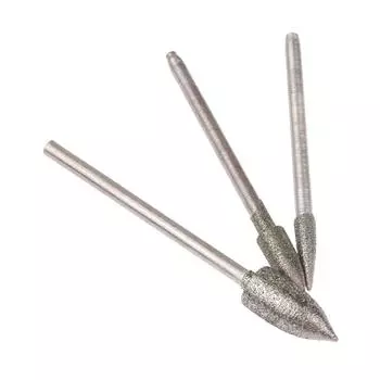 Полированная игла 1/1,5/2/3/4/6 мм, хвостовик 2,35 мм, гальванический алмаз