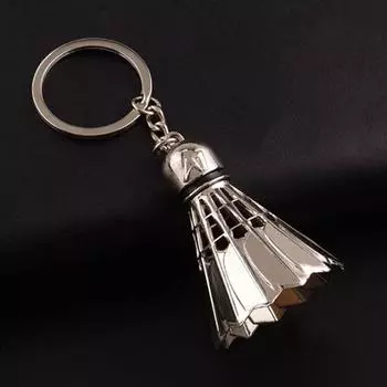 Полированная мода для женщин 3D кулон подарок стиль имитация бадминтон брелок спортивный креатив серебряный