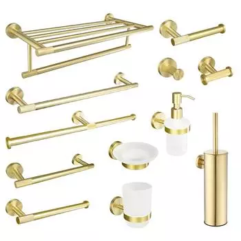 Полированная золотая вешалка для полотенец из нержавеющей стали, держатель для туалетной бумаги, крючок для полотенец, ершик для унитаза, аксессуары для ванной комнаты