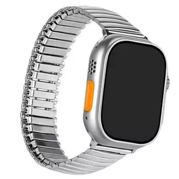 Полированный эластичный ремешок из нержавеющей стали для Apple Watch, ремешок 49 мм, 45 мм, 44 мм, 40 мм, 41 мм, 38/42 мм для браслета Iwatch 8 7 SE 6 5 4 38mm 40mm 41mm серебряный