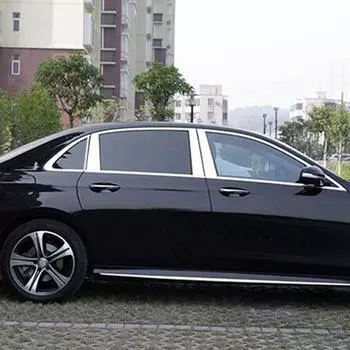 полированный алюминиевый комплект накладок на оконную стойку, накладка для Mercedes Benz W213 E Class 4 Door Sedan AMG 2016 серебряный
