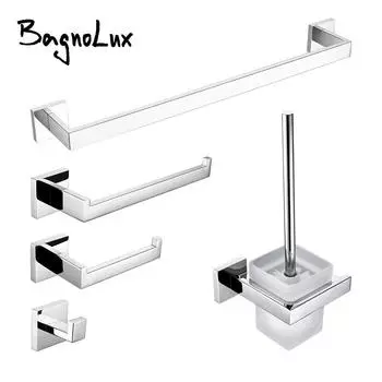 Полированный хромированный настенный крючок для одежды из нержавеющей стали, держатель для туалетной бумаги, держатель для полотенец, кухонные принадлежности, аксессуары для ванной комнаты