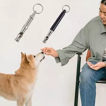 Полированный свисток для дрессировки собак Громкий четкий звук Легкий спортивный чёрный