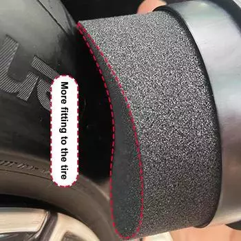 Полировка колес автомобиля Вощение Изогнутая губка для шин Щетка с чехлом Очистка шин Контурная правка Аппликатор Подушечки Автомобильные аксессуары красный