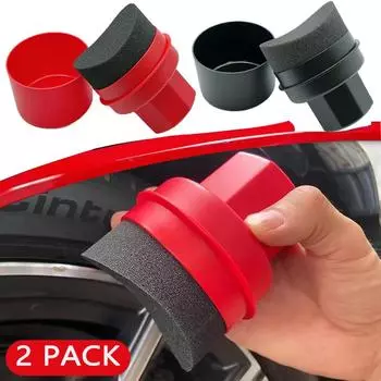 Полировка колес автомобиля воском, губка для изогнутых шин, щетка с крышкой, аппликатор для очистки контура шин, подушечки для автомобильных аксессуаров