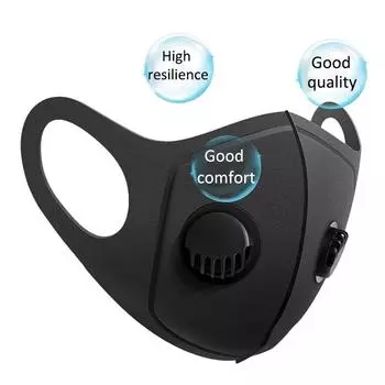 Полиуретановый двойной ламинированный лицевой щиток с двойными дыхательными клапанами black