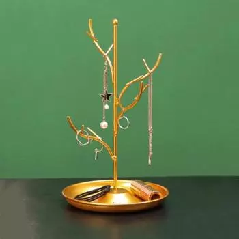 Полка для дисплея, ветка дерева, дизайн, подарок для ювелирных изделий, органайзер для сережек из кованого железа, держатель для магазина чёрный