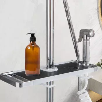 Полка для душа, держатель для шампуня, регулируемые полки для направляющей, органайзер, мыльница 24 to 25mm