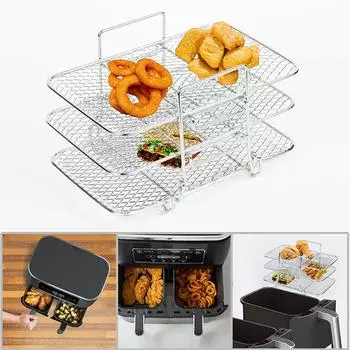 Полка для фритюрницы из нержавеющей стали для двойной фритюрницы Ninja AF300UK/AF400UK