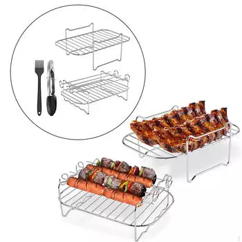 Полка для фритюрницы, решетка для гриля, легко очищаемая для фритюрниц с двойной корзиной объемом 8 кв.