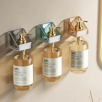 Полка для геля для душа в ванной комнате, настенный кронштейн для шампуня без удара, подвесная полка для ванной комнаты, настенная полка для мыла для рук 2pcs хаки