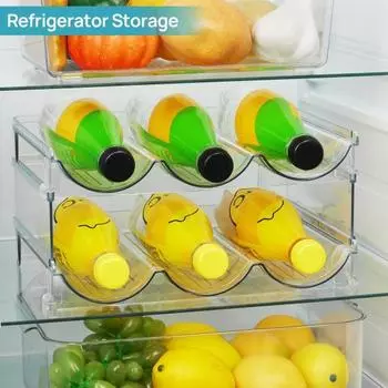 Полка для хранения бутылок с водой, прозрачная, 2/3/4 слоя, съемный штабелируемый шкаф, стакан, органайзер для кружки, кухонная организация, держатель для чашки на холодильник, подставка Dual Layer