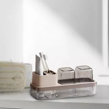 Полка для хранения чашек для зубных щеток, органайзер для зубной пасты, водонепроницаемый поднос, практичные чашки
