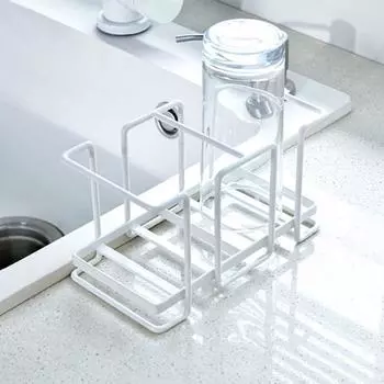 Полка для хранения чашек, разделенный подстаканник с противоскользящим основанием, компактный органайзер для чашек чая для домашней кухни L белый