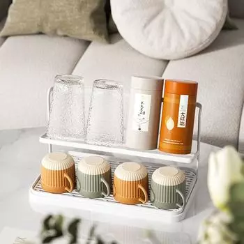 Полка для хранения чашек, стойка для чашек, перевернутая полка для хранения чашек с водой, вешалка, креативная стойка для слива чашек, полка для чайных чашек, стеклянная полка для чашек