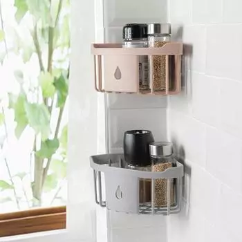 Полка для хранения душа, треугольная полка, органайзер для ванной комнаты, держатель для туалетных принадлежностей из полипропилена, кухонная полка для хранения, принадлежности для ванной комнаты светло-серый