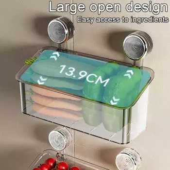 Полка для хранения душевой кабины со сливными отверстиями Прозрачный дизайн Съемный слот Простая установка Корзина для хранения Прочная полка для душа на присоске S