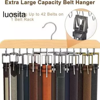 Полка для хранения галстуков. Держатель ремня для шарфа с несколькими крючками, вращающийся на 360 градусов, многофункциональная вешалка для ремня. 14PCS чёрный