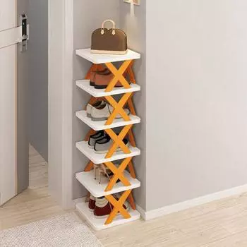 Полка для хранения обуви, прочная, несущая, простая в установке, многослойная, съемная, органайзер для обуви 4 синий