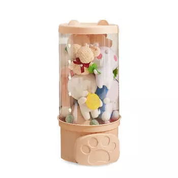 Полка для хранения плюшевых игрушек, прозрачная полка с крышкой-трубой