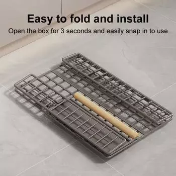 Полка для хранения ящиков Самоклеящаяся раздвижная направляющая без сверления Складная сверхмощная грузоподъемность Легко S серый