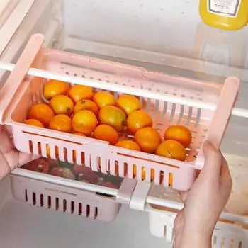 Полка для хранения Vogue 1 шт., стеллаж для хранения на полке холодильника, ящик для хранения, популярная распродажа, растягивающийся органайзер, высококачественные кухонные принадлежности синий