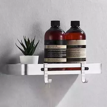 Полка для хранения в душе без сверления, из алюминиевого сплава, угловые полки для хранения в ванной комнате для дома, прямоугольная