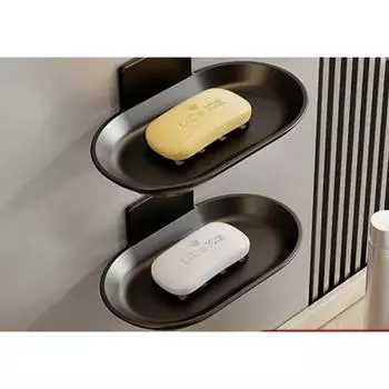 Полка для хранения в ванной без скопления воды, мыльница без сверления, настенная, дренажная, присоска, подставка для мыла в ванной