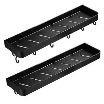 Полка для хранения в ванной комнате, настенная, алюминиевая, аксессуары для ванной, угловые полки, вешалка для полотенец и шампуня 40cm