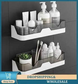 Полка для хранения в ванной комнате, настенный органайзер для душа, съемная стойка для слива, кухонный контейнер для специй, держатель для домашнего хранения