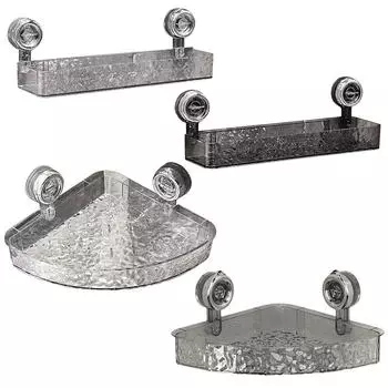 Полка для хранения в ванной на присоске, прозрачная настенная полка без сверления, многофункциональная плавающая полка, держатель для шампуня, аксессуары для ванной комнаты 1PCS