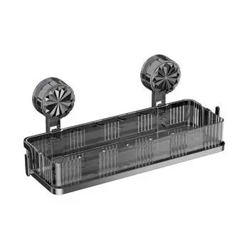 Полка для хранения в ванной с присоской, крючок с высокой несущей способностью, легко устанавливаемая стойка для хранения, органайзер для душа серый