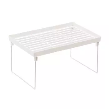 Полка для хранения вещей в общежитии, прочная складная конструкция из полипропилена и металла, простая настольная витрина для дома White Medium, Height: Approx. 36cm / 14.2in