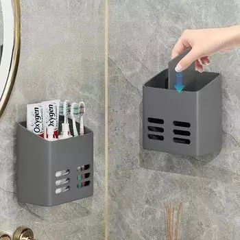 Полка для косметики в ванной комнате, настенная полка для зубной пасты, место для хранения зубных щеток, полка для бритв белый