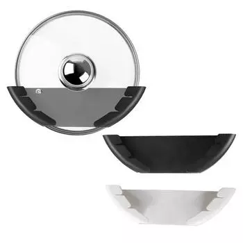 Полка для крышки кастрюли. Простая установка. Настенное самоклеящееся решение без перфорации. Компактное решение для хранения на кухне. белый