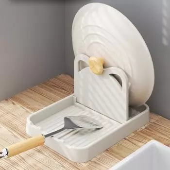 Полка для крышки кастрюли, складная, легко чистящаяся, устойчивая к высоким температурам, многофункциональная, настенная, органайзер для ложек, держатель для лопатки теплый белый