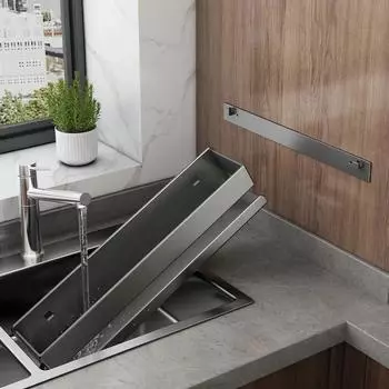 Полка для кухни из алюминия для хранения специй, настенный органайзер для приправ, не требующий сверления отверстий, настенная полка для кухни