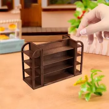 Полка для кукольного домика, миниатюрная витрина для супермаркета, сценический декор, стеллаж для хранения игрушек, аксессуары для кукольного дома