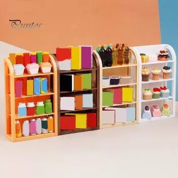 Полка для кукольного домика, реалистичная трехмерная миниатюрная витрина для супермаркета для украшения кукольного домика