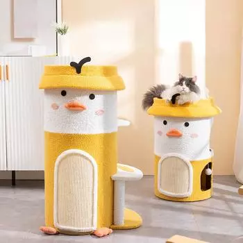 Полка для лазанья в виде утки и кошки, гнездо для питомца, интерактивное игровое поле для помещений, крупные товары для питомцев, теплое дерево, все сезоны, зима